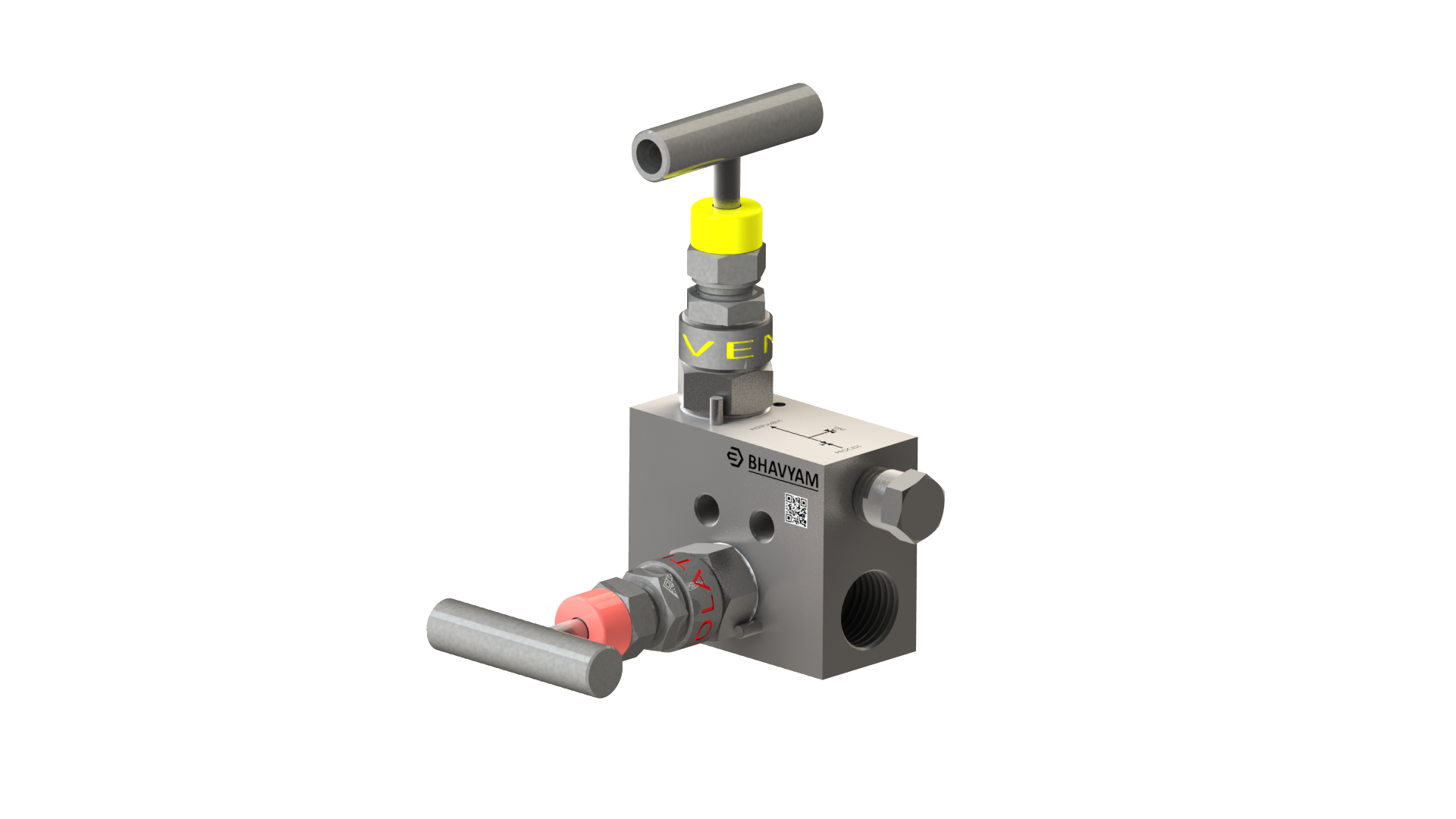 BETLOCK 2-valve manifold, process connection view